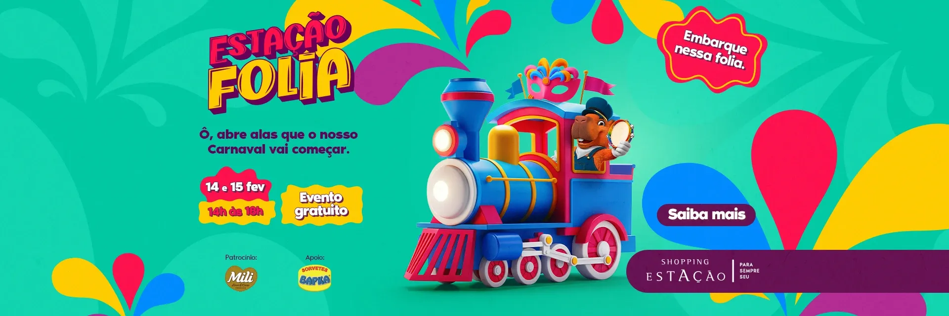 Carnaval Estação Folia leva dois dias de diversão gratuita ao Shopping Estação